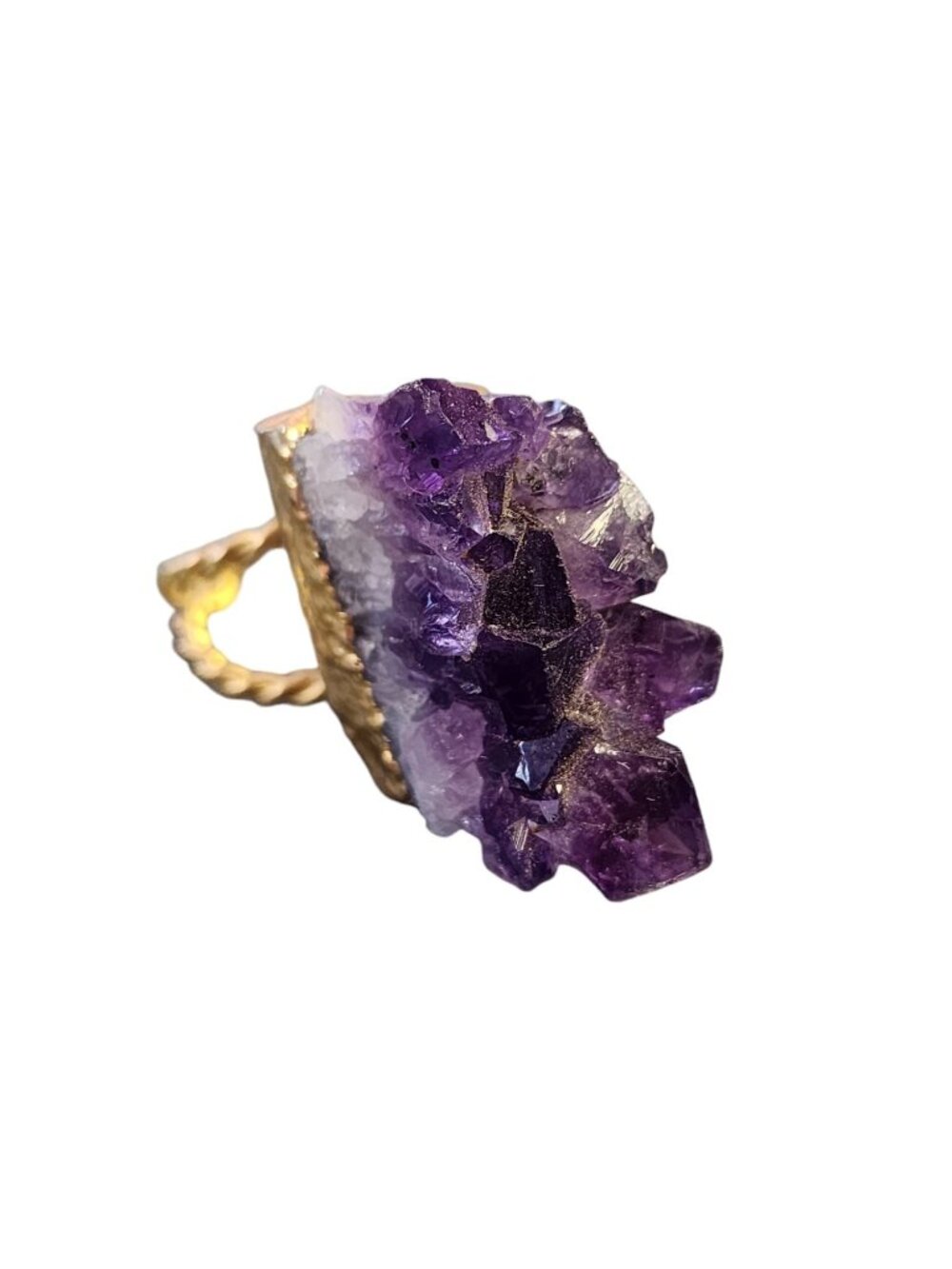 Vintage Adjustable Amethyst Druzy Ring (A5720)